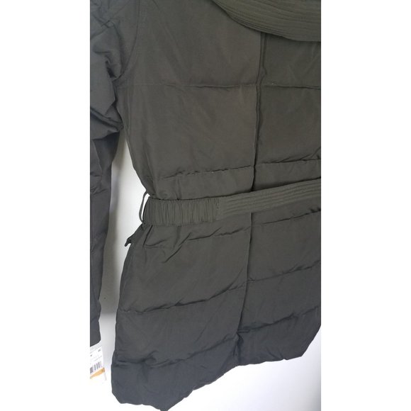 Michael Michael Kors Sz. S Belted Faux Fur Down Hooded Puffer Coat Dark Moss NWT - Picture 10 of 12